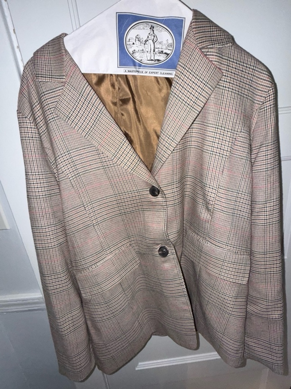 Classic Plaid Blazer in Beige and Brown